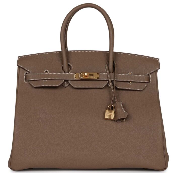 HERMÈS BIRKIN 35 ETOUPE TOGO GOLD HARDWARE
