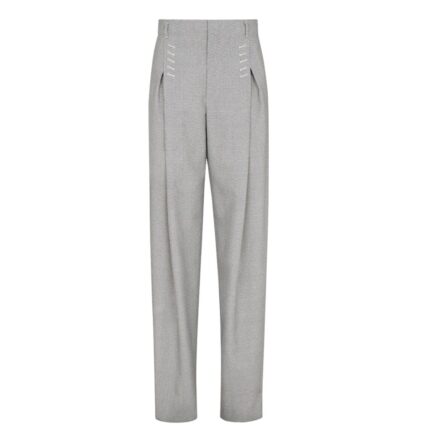 FENDI PANTS MICRO-CHECK WOOL