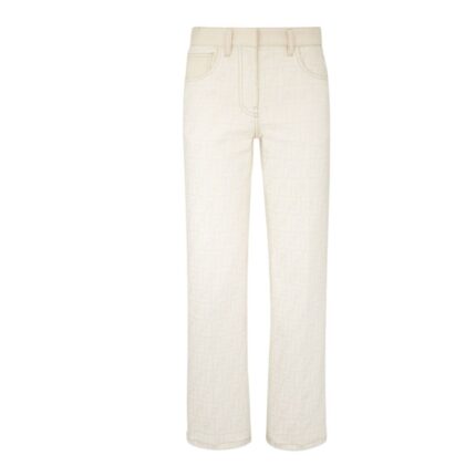 FENDI LONG JEANS WHITE FF DENIM PANTS