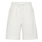 FENDI BERMUDAS SHORT PANTS IN WHITE FF COTTON