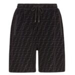 FENDI BERMUDAS BLACK PIQUÉ PANTS