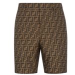FENDI BERMUDA PANTS IN BROWN FABRIC