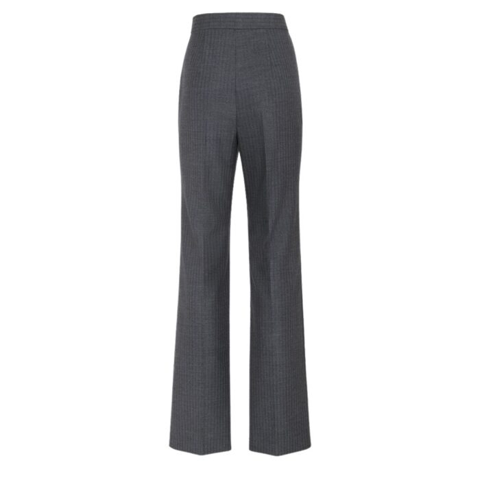 FENDI BLACK PINSTRIPED WOOL PANTS