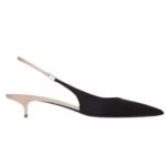 SAINT LAURENT CHERISH SLINGBACK PUMPS IN SATIN CREPE
