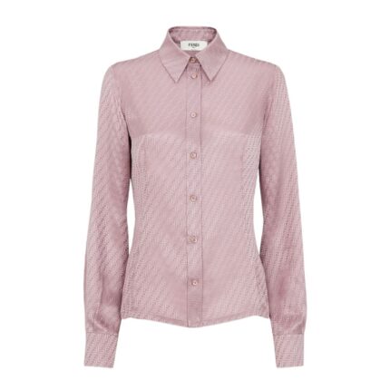 FENDI MAUVE PINK FF SILK SHIRT