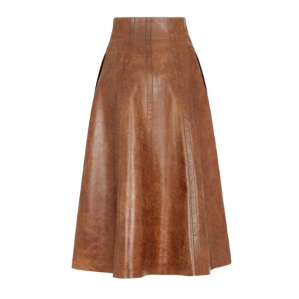 FENDI BROWN LEATHER SKIRT