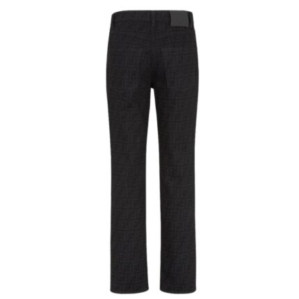 FENDI LONG JEANS BLACK FF DENIM PANTS