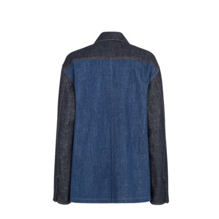 FENDI BLUE TWO-TONE DENIM JACKET
