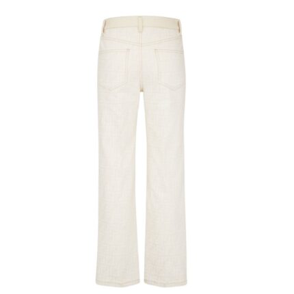 FENDI LONG JEANS WHITE FF DENIM PANTS