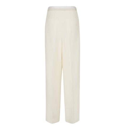 FENDI PANTS WHITE WOOL AND SILK