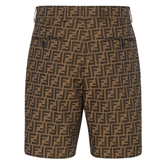 FENDI BERMUDA PANTS IN BROWN FABRIC