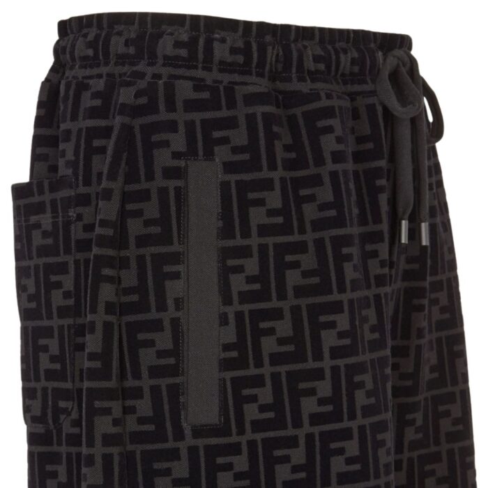 FENDI BERMUDAS BLACK PIQUÉ PANTS