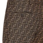 FENDI BERMUDA PANTS IN BROWN FABRIC
