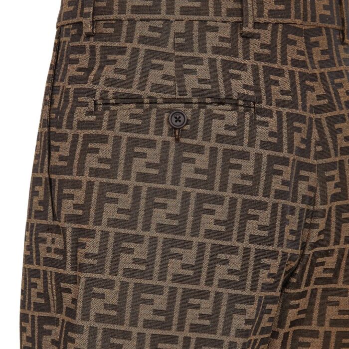 FENDI BERMUDA PANTS IN BROWN FABRIC
