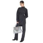 FENDI BLACK PINSTRIPED WOOL PANTS