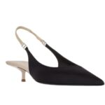 SAINT LAURENT CHERISH SLINGBACK PUMPS IN SATIN CREPE