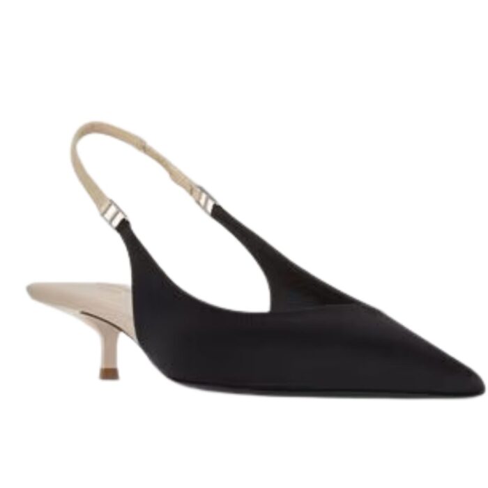 SAINT LAURENT CHERISH SLINGBACK PUMPS IN SATIN CREPE