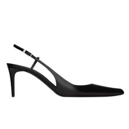SAINT LAURENT VENDOME SLINGBACK PUMPS IN GLAZED LEATHER