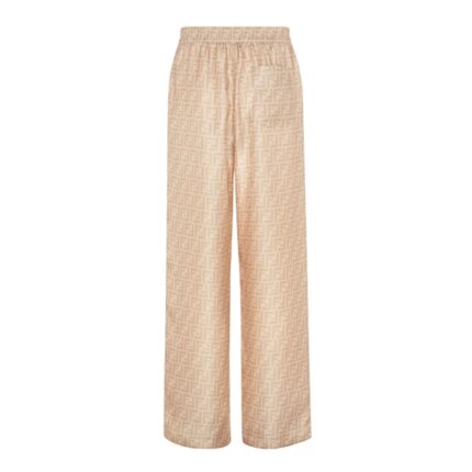 FENDI BEIGE FF SILK PANTS