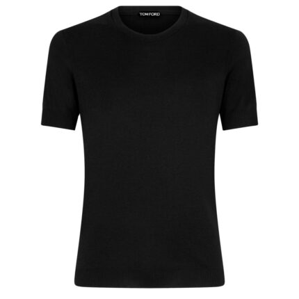 TOM FORD PLACED RIB CREW NECK BLACK