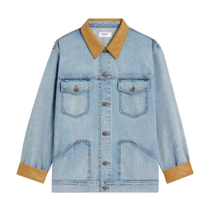 CELINE TRUCKER JACKET IN BLUE ECLIPSE WASH DENIM