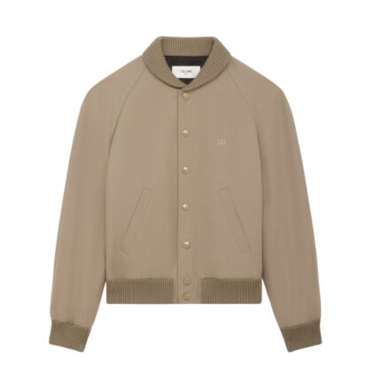 CELINE TRIOMPHE TEDDY JACKET IN COTTON AND WOOL GABARDINE