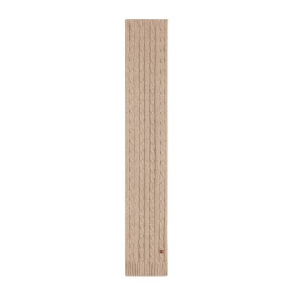 CELINE CABLE KNIT TRIOMPHE SCARF IN CASHMERE GREY